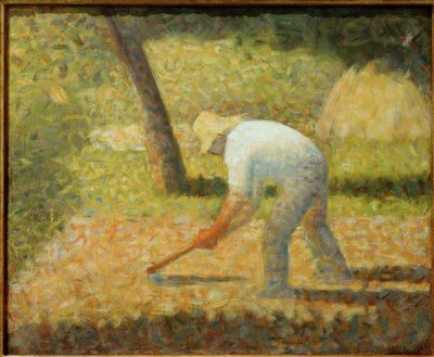 Peasant with Hoe by Georges Seurat